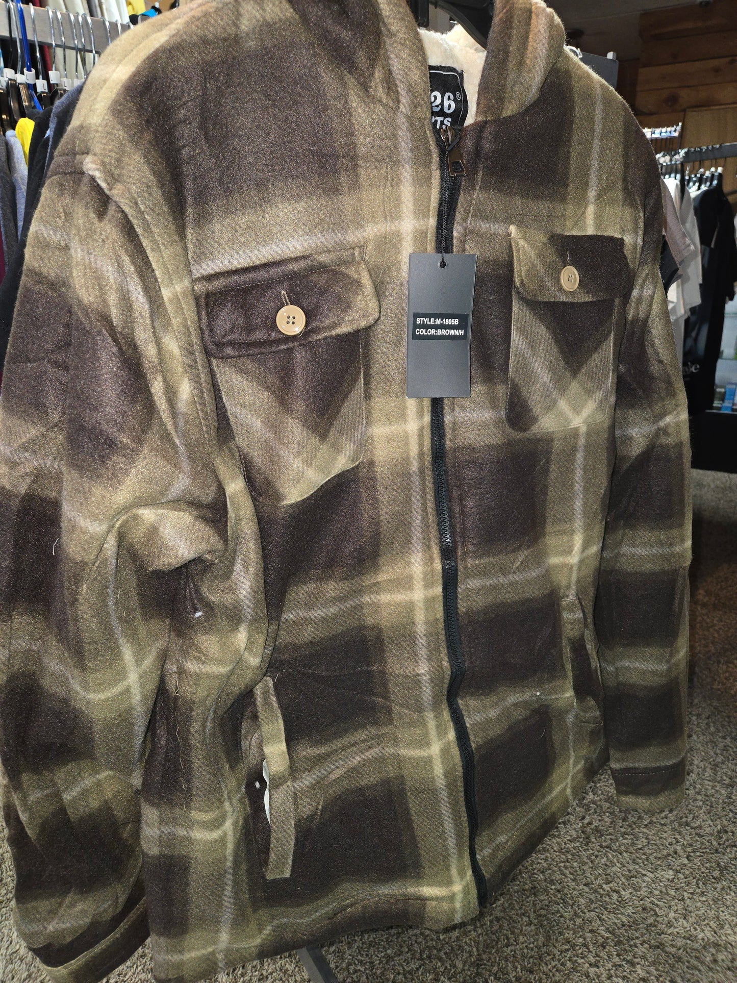 Flannel Zip-Up Hoodie