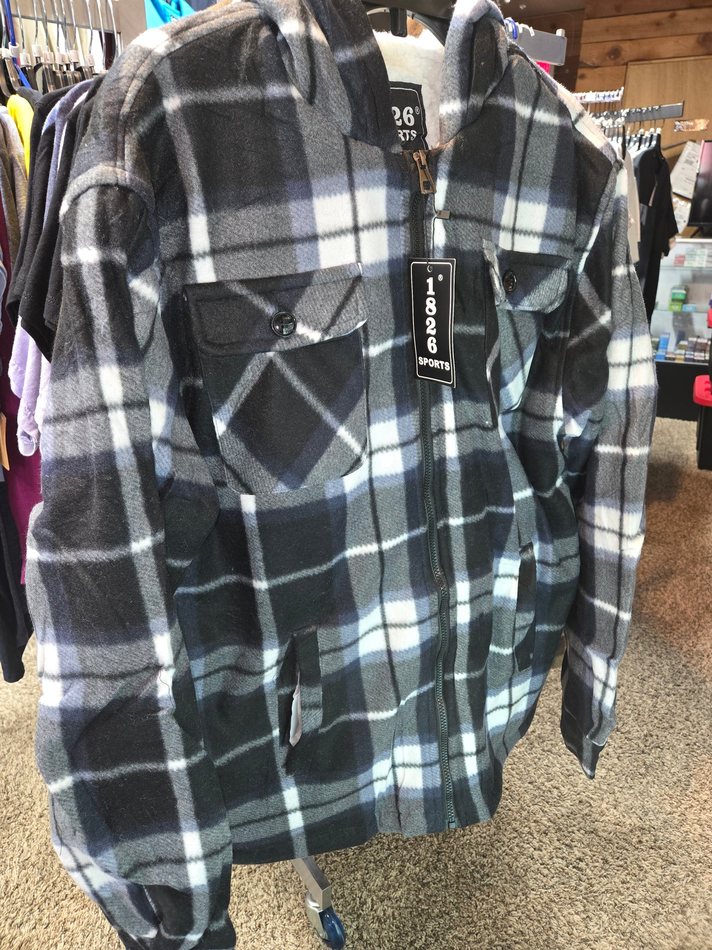 Flannel Zip-Up Hoodie