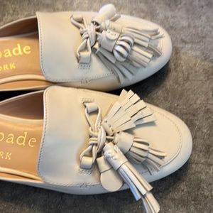 Kate Spade Cadenza Leather Slide Mule Loafer in Parchment(Off White) NEW Size 10B